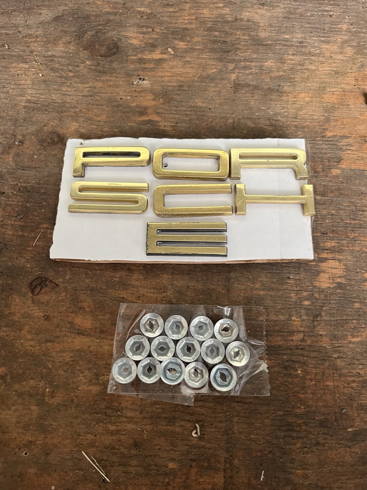 FOR PORSCHE 911 914 BADGE SET LETTERING GOLD