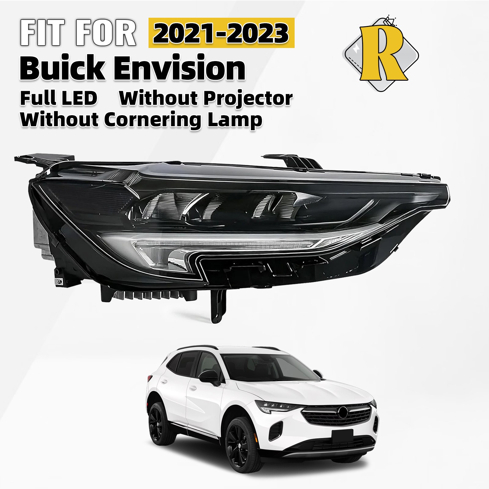 For 2021-2023 Buick Envision Full LED Headlight w/o Cornering Lamp Passenger RH