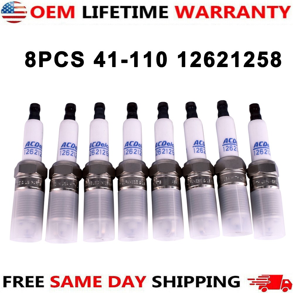 8PCS ACDelco Iridium Spark Plugs For Chevy GMC 4.8L 5.3L 6.0 41-110 12621258 8PCS ACDelco Iridium Spark Plugs For Chevy GMC 4.8L 5.3L 6.0 41-110 12621258