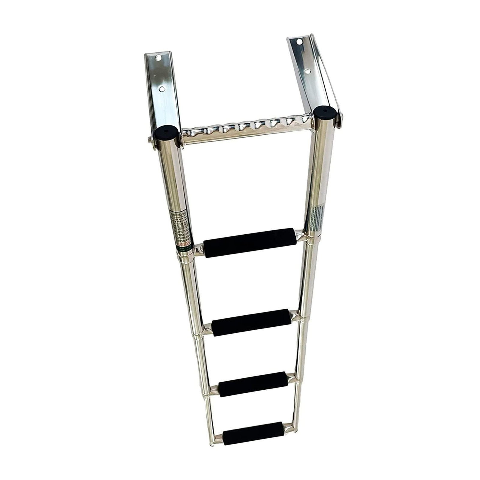 Marine City 4 Steps Telescoping Swim Ladder Stainless Steel Space-Saving Design
