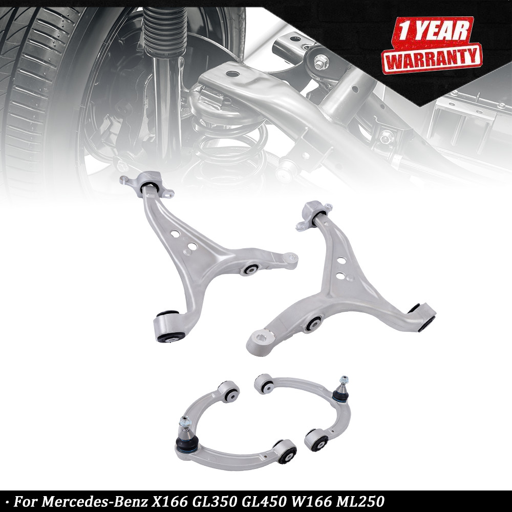 4PC Front Lower Upper Control Arm For Mercedes-Benz X166 GL350 GL450 W166 ML250