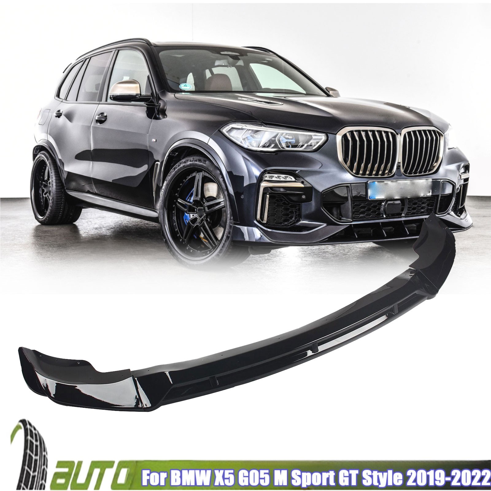 Glossy Black Front Bumper Lip Splitter For BMW X5 G05 M Sport GT Style 2019-2022