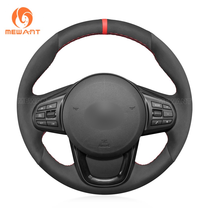MEWANT Suede Custom Hand Stitched Steering Wheel Cover for Toyota GR Supra 20-24