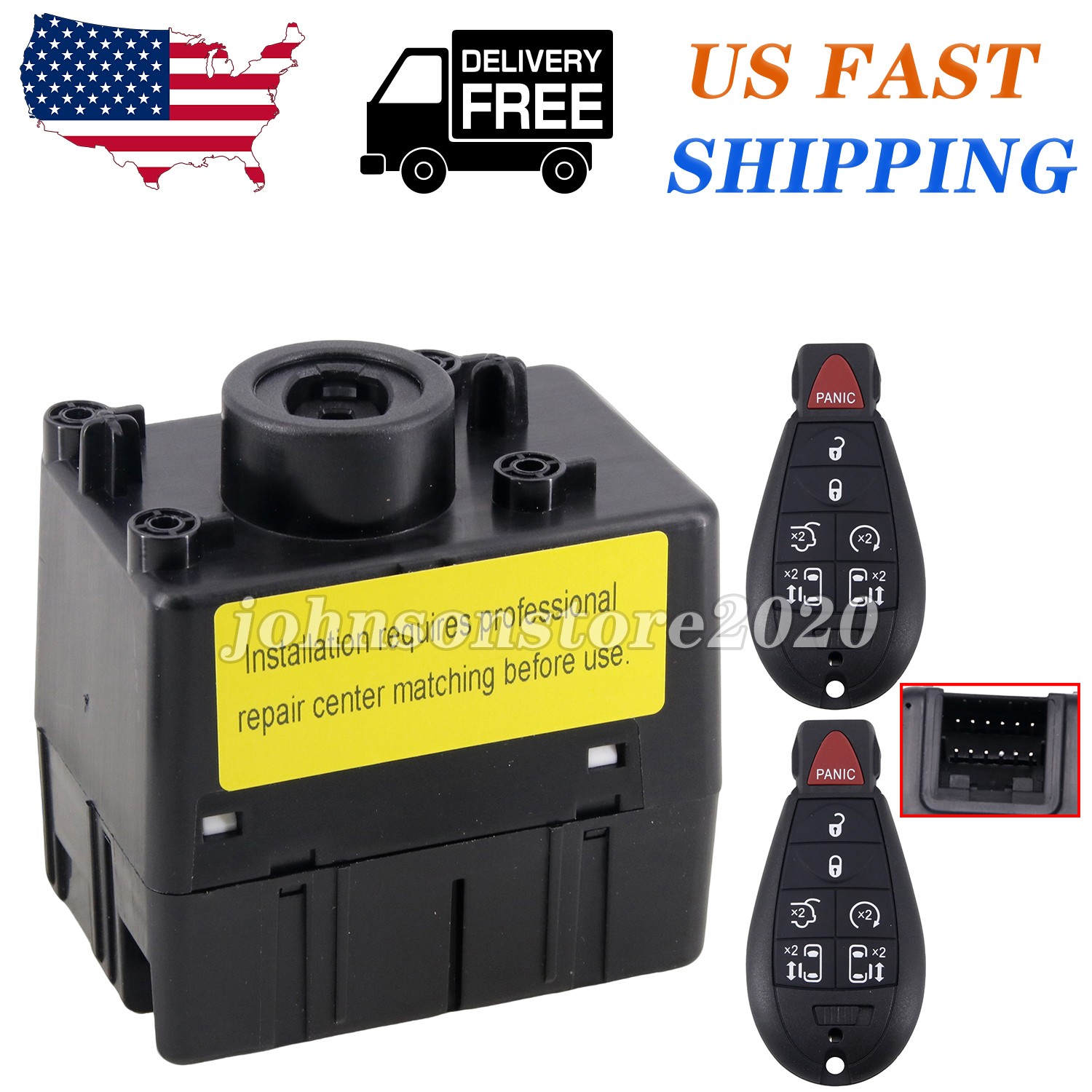 WIN Module Wireless Ignition Node Programmed w/ Keys For 2009-15 Dodge Ram 1500