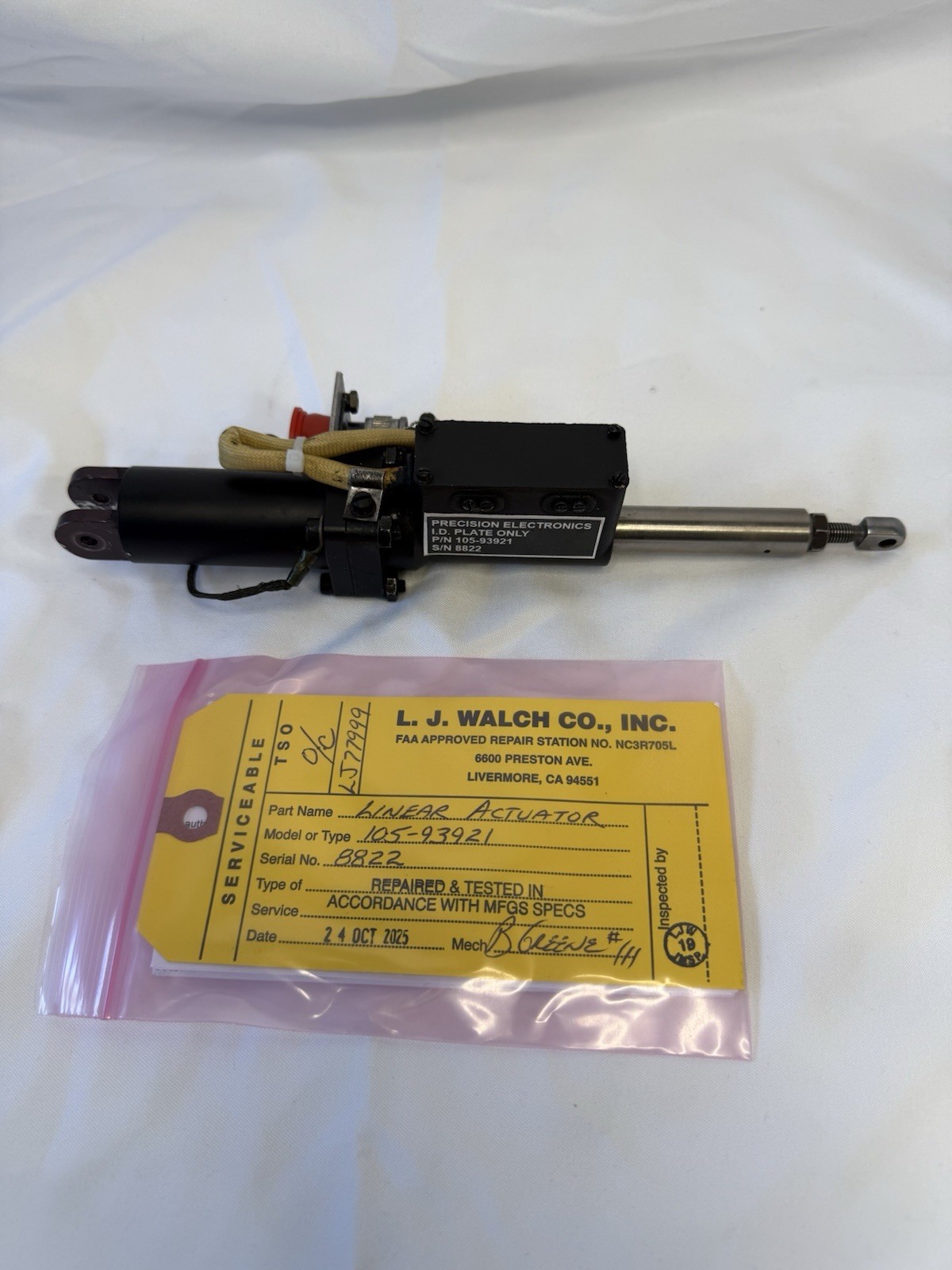 105-93921 LINEAR ACTUATOR BO105 MBB EUROCOPTER ***overhauled***