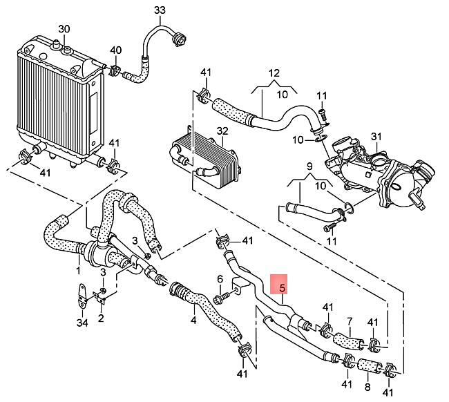 AUDI AUDI RS6RS6 PLUS AVANT QU. RS6 QUATTRO COOLANT PIPE 4G0121397 14-17
