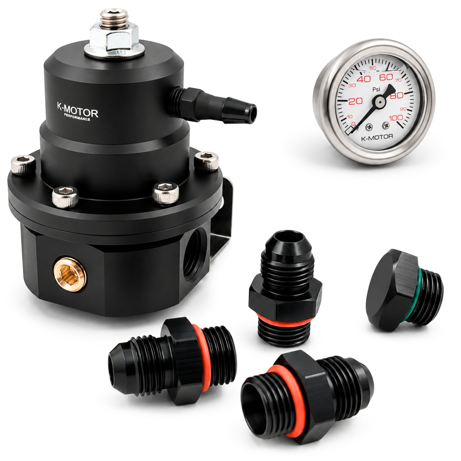 6AN Fuel Pressure Regulator Kit - with Return Universal and Adjustable | K-MOTOR