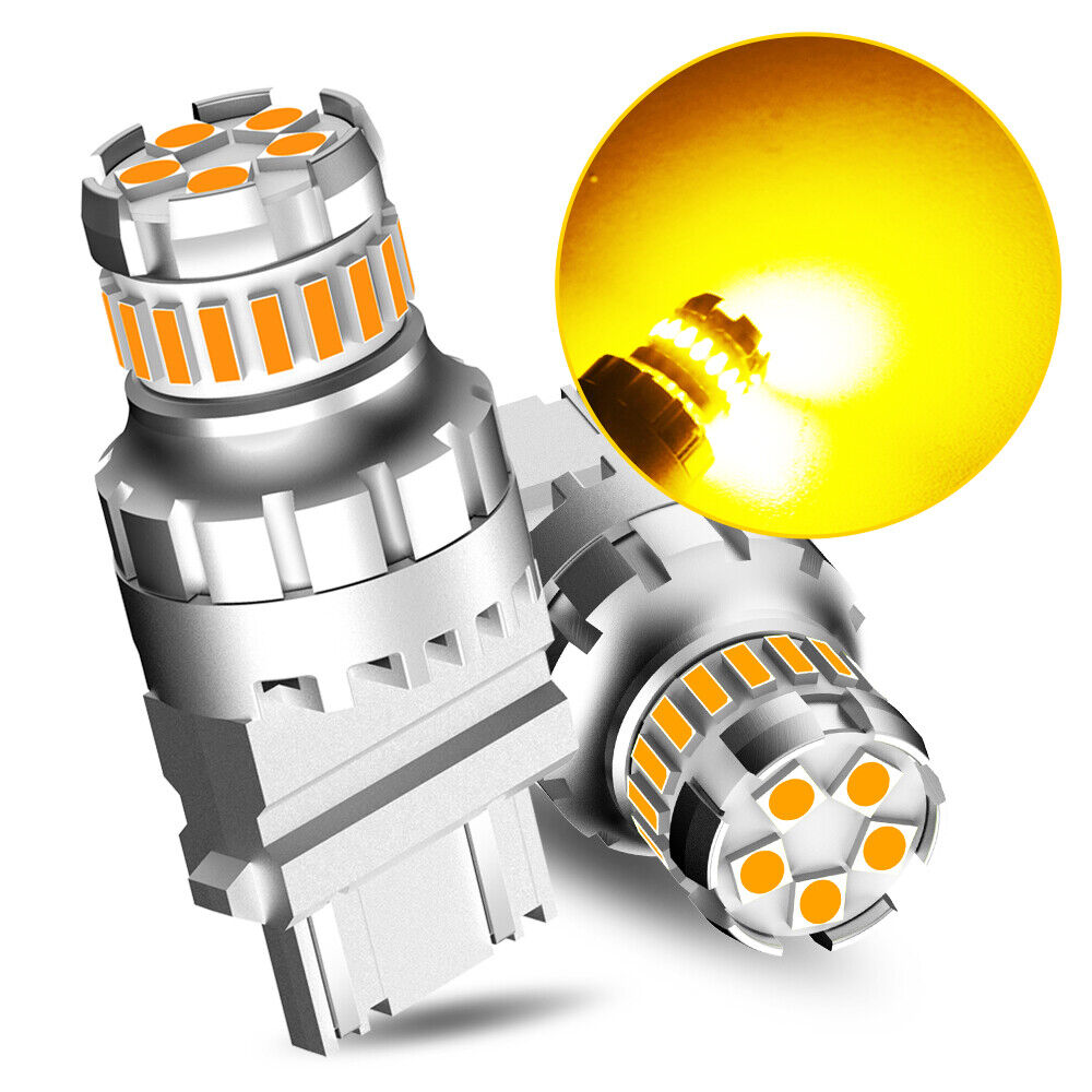2/4/6X AUXITO 3157 Amber yellow LED Turn Signal Parking Light Bulb Error Free