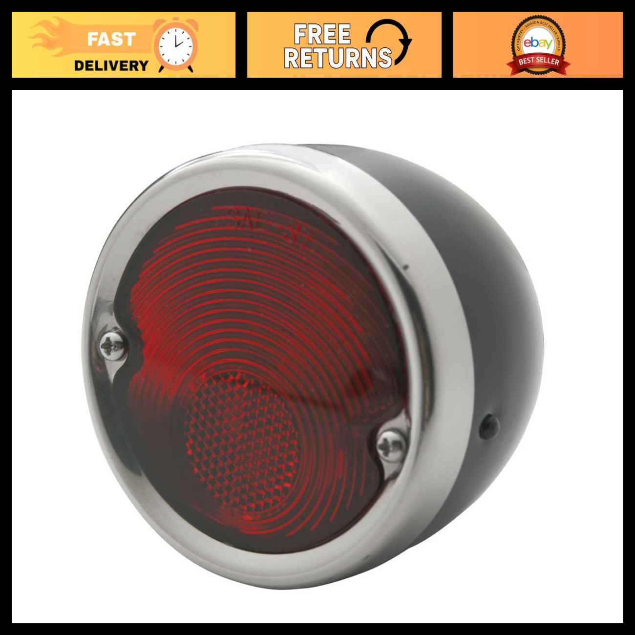 1955-59 Classic Car Tail Light Assembly with Black Housing - Vintage Auto Parts 1955-59 Classic Car Tail Light Assembly with Black Housing - Vintage Auto Parts