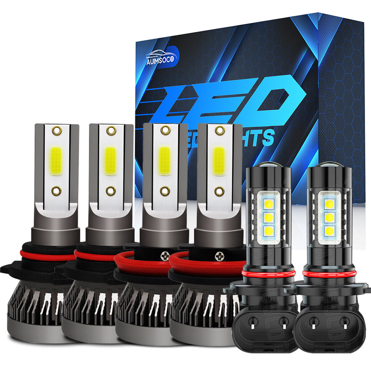 For 2015-2018 Ford F-150 6000K LED Headlight High Low Beam + Fog Light Bulbs 6x
