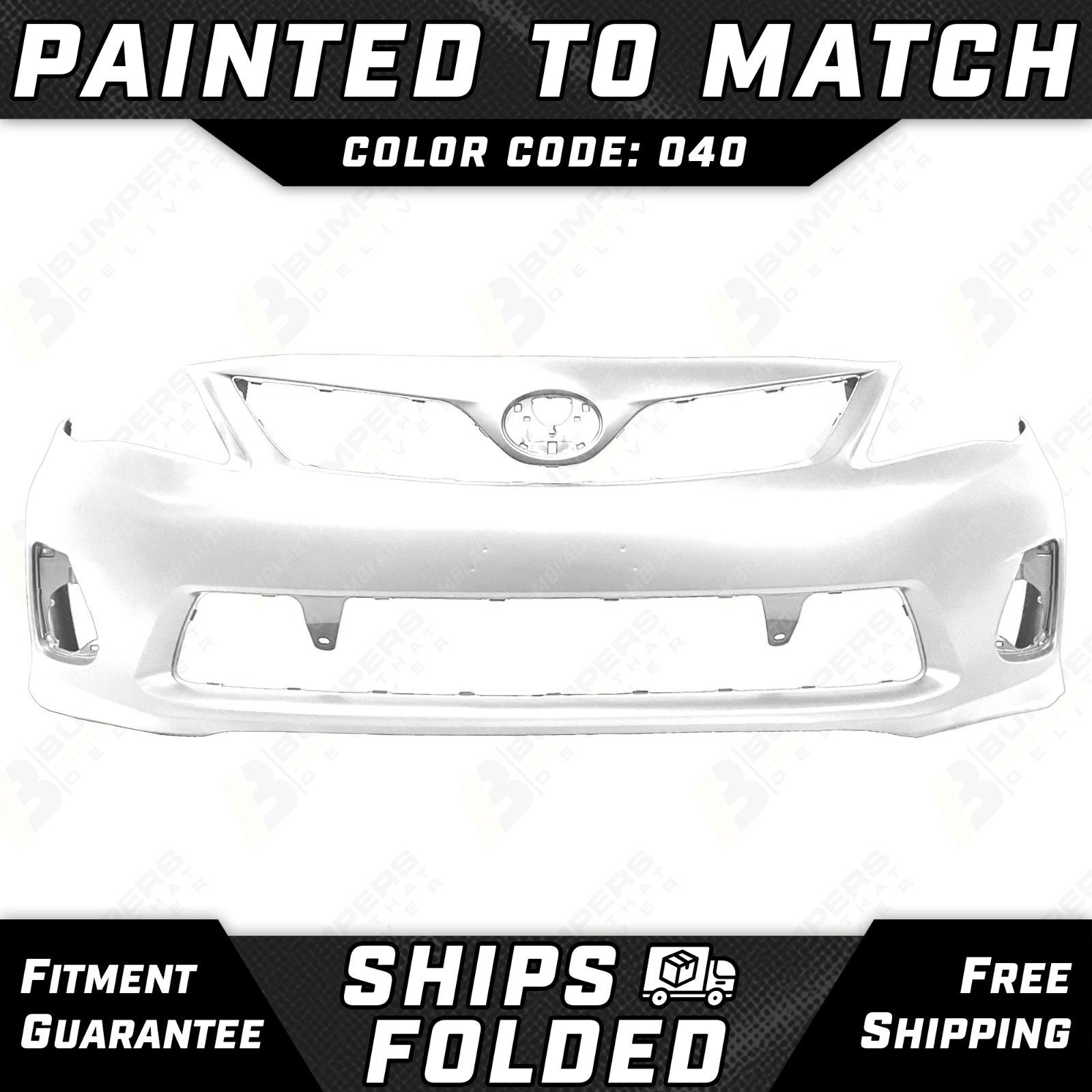NEW Painted *040 - White* Front Bumper Cover Fascia for 2011-2013 Toyota Corolla