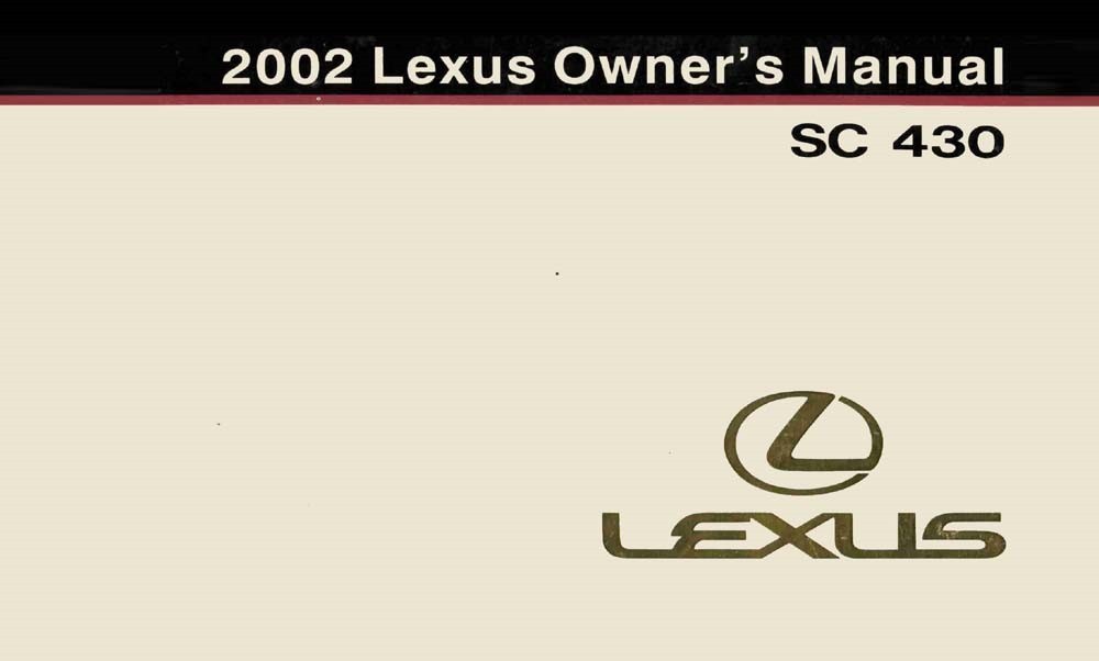 2002 Lexus SC 430 Owner's Manual