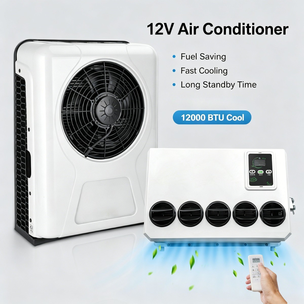 12V Split Air Conditioner 12000BTU Electric Parking AC Unit for RV Van Boat Cab