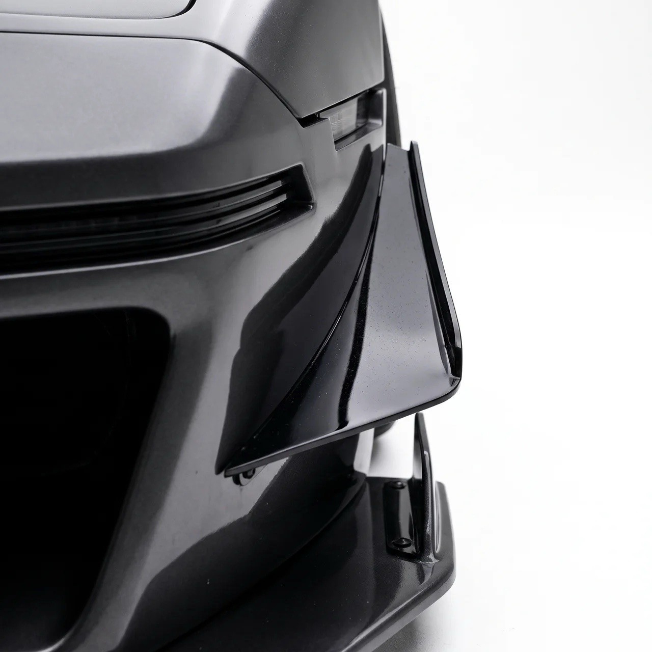 Custom Fit Canards Gloss Black Acrylic Front Bumper Made To Order Any Car JDM