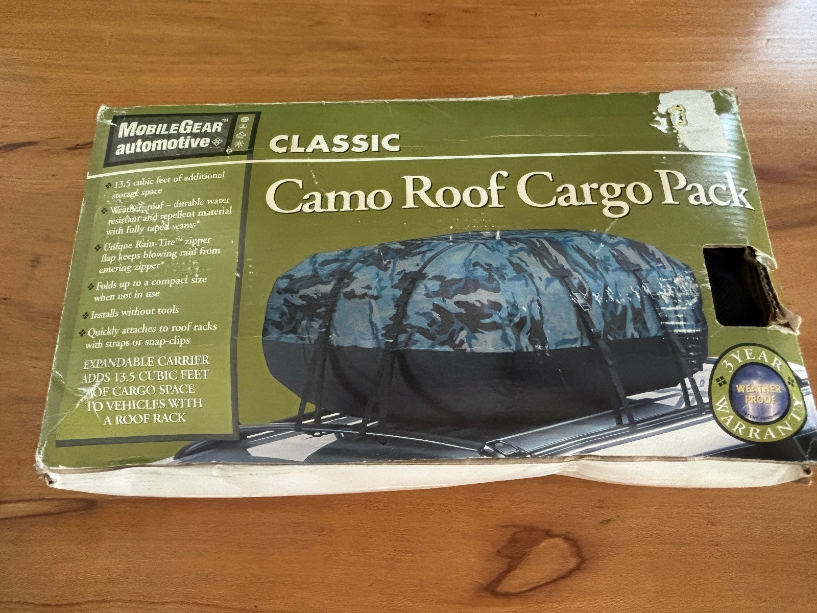 Classic Camo Roof Cargo Pack 13.5 Cu Ft Waterproof Expandable Roof Rack Bag