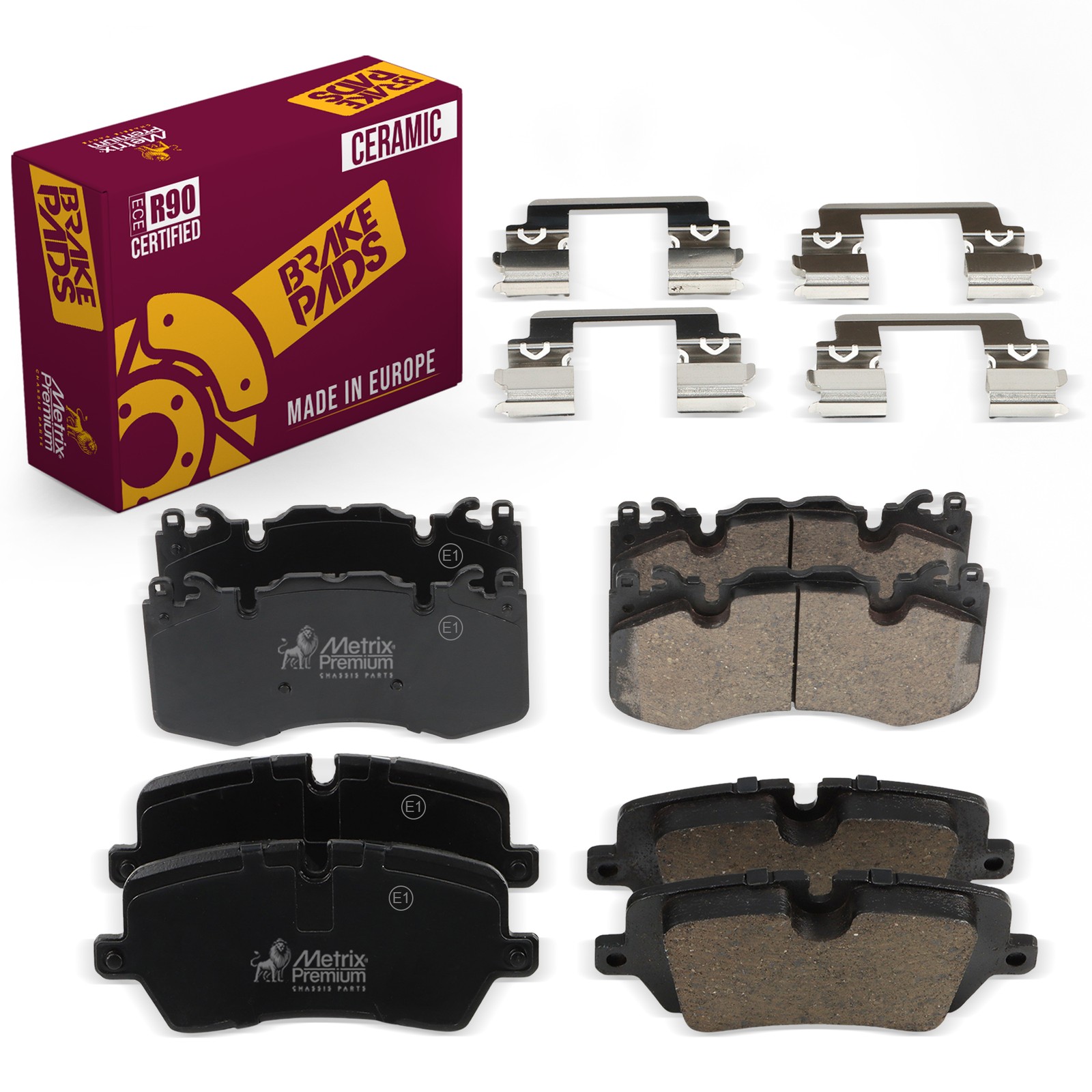 Front & Rear Ceramic Disc Brake Pad Set for 13-21 Land Rover Range Rover