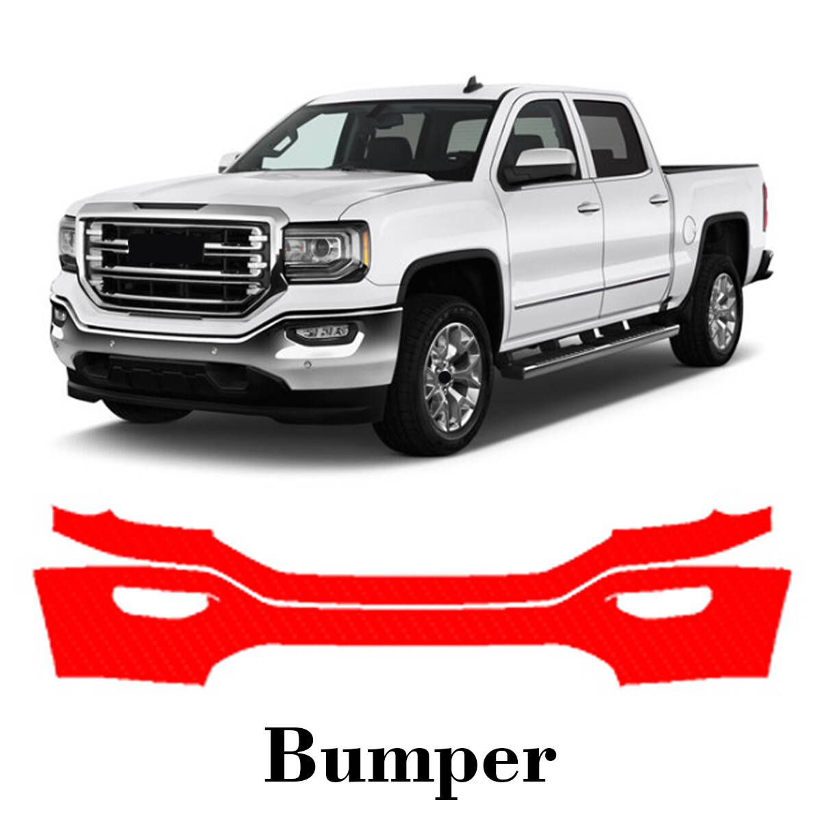 Front bumper PreCut PPF Paint Protection Film For GMC Sierra 2016-2018