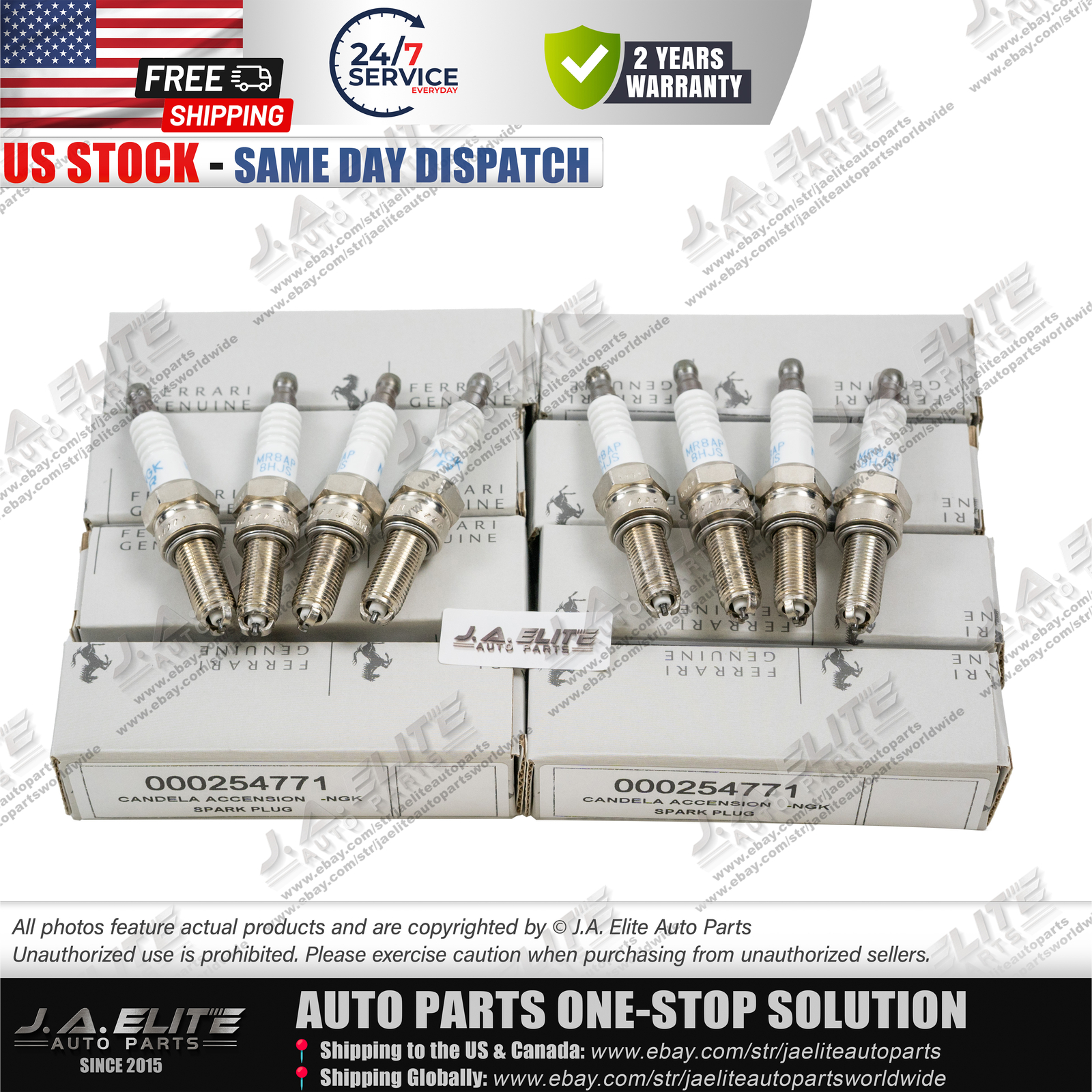8pcs Genuine Ferrari Spark Plug for Ferrari 458, OEM:254771 8pcs Genuine Ferrari Spark Plug for Ferrari 458, OEM:254771