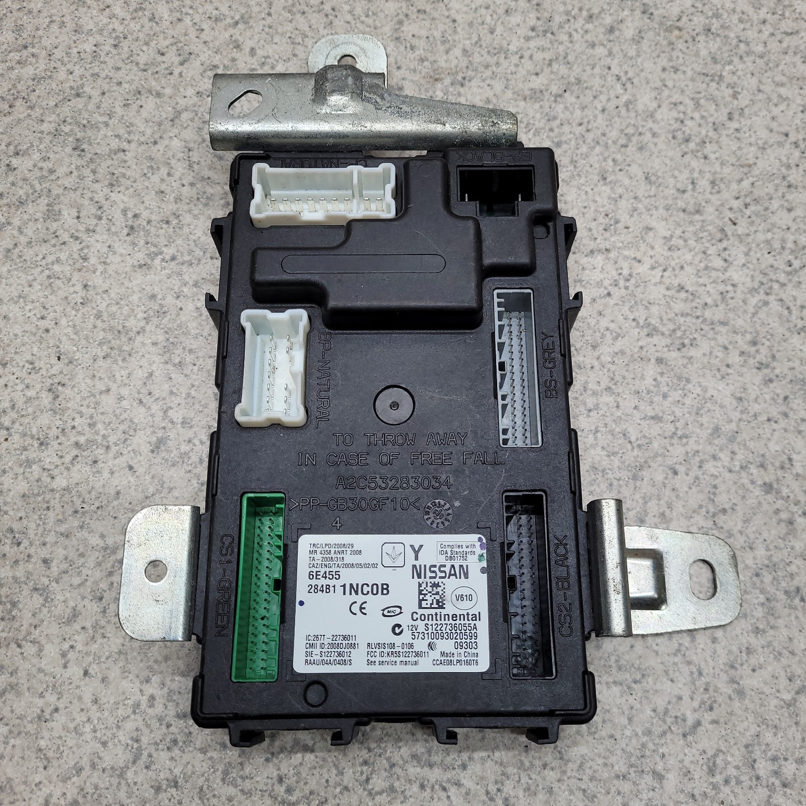 2009-2012 Infiniti G37 G25 Body Control Module Unit BCU BCM 284B1-1NC0B