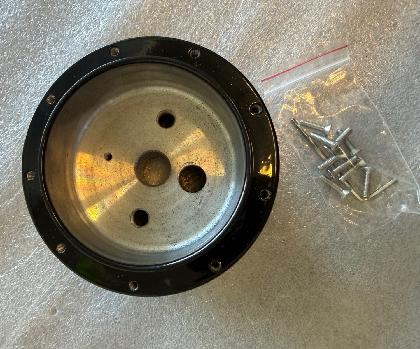 Black 9 Bolt Steering Wheel Hub Adapter 4.25 inch with Hardware