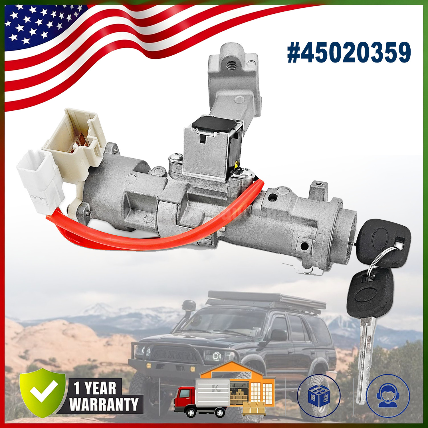 FITS FOR 1995-04 TOYOTA TACOMA IGNITION LOCK CYLINDER ASSEMBLY SWITCH 45020-35-9