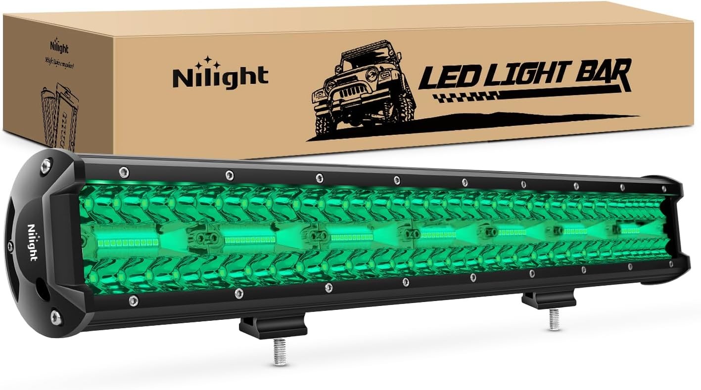 Nilight 20 Inch LED Light Bar Triple Row 420W Flood Spot Combo Off Road 8 kinds