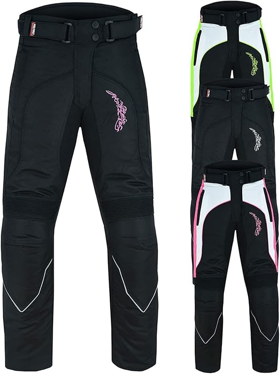 Ladies CE Approved Motorcycle Trousers Waterproof Armoured Cordura Textile Biker