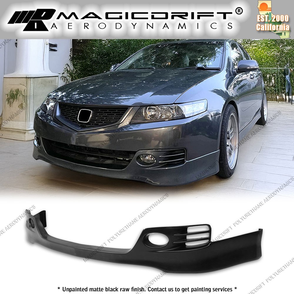 For 06-08 Acura TSX Front Bumper Lip Spoiler Splitter EURO-R Style Unpainted PU