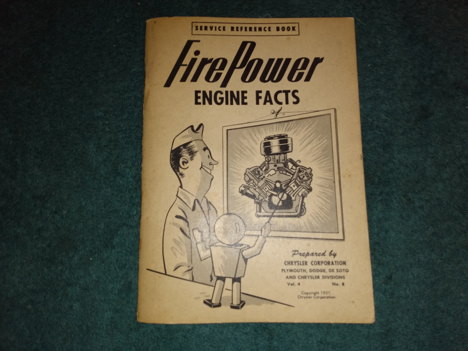 1951 CHRYSLER FIREPOWER V-8  SHOP BOOK / ORIGINAL REPAIR MANUAL