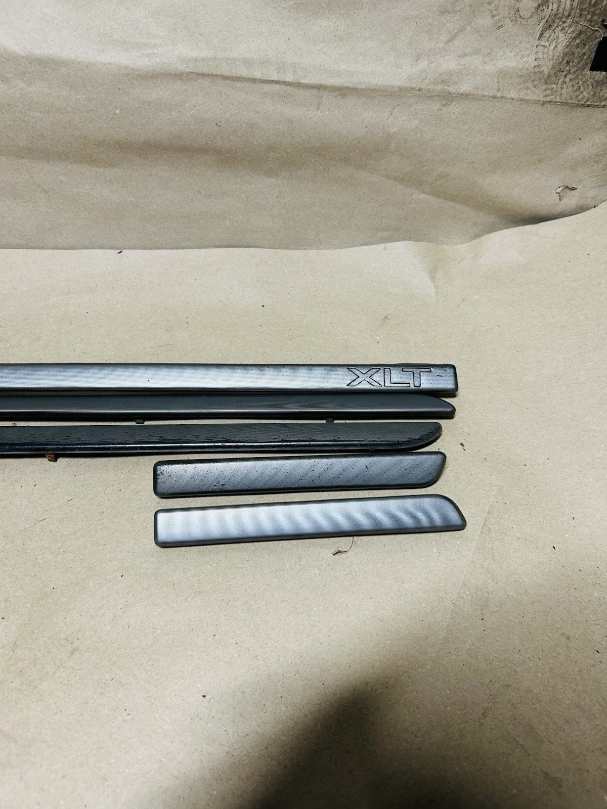 92-96 OBS Ford Truck / Bronco XLT Silver Dash Door Panel Trim Inserts OEM