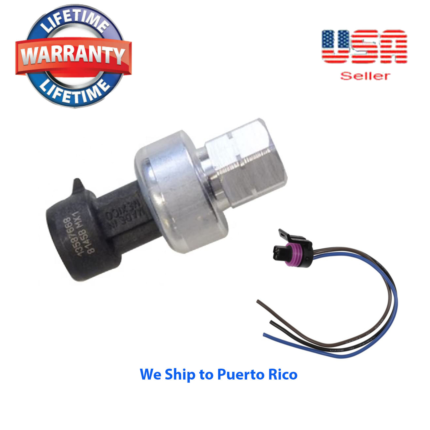 A/C Refrigerant Pressure Switch Sensor & Connector Fit GM Buick Chevrolet Hummer
