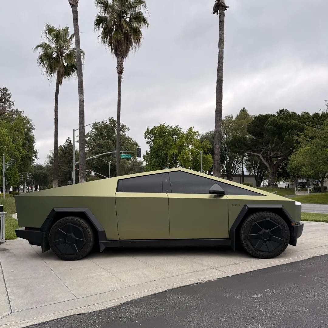 For Tesla Cybertruck PreCut Paint Protection Film PET Wrap Color Bamboo‑Green