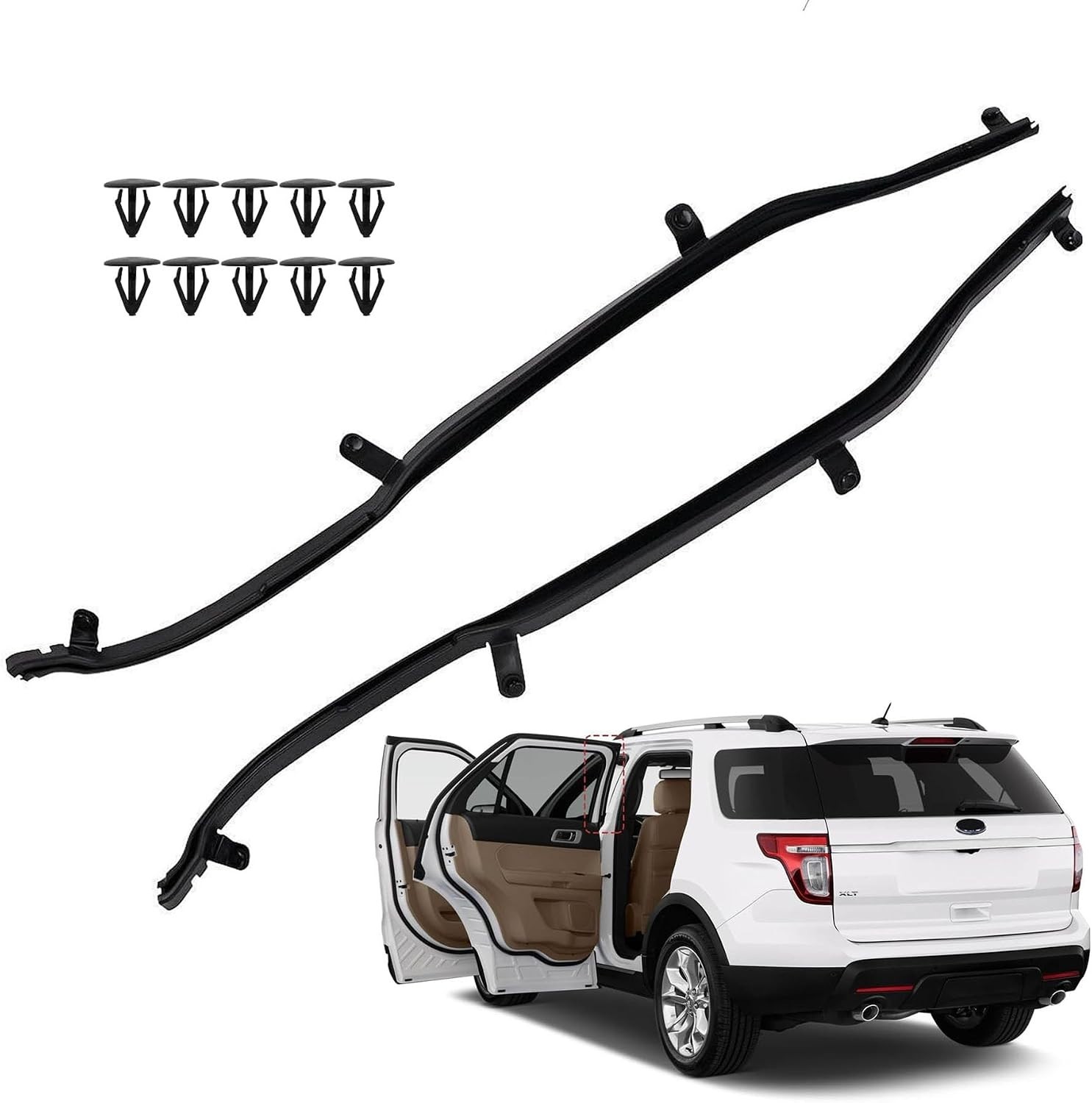 Par de juntas de estanqueidad para puertas traseras de Ford Explorer 2011-2019 Par de juntas de estanqueidad para puertas traseras de Ford Explorer 2011-2019