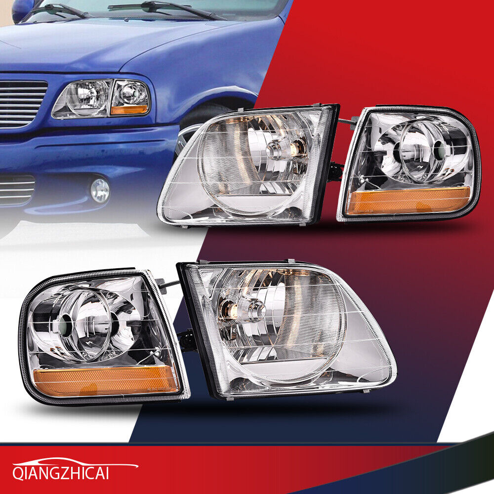 2X Fit For 97-2003 Ford F150/99-02 Expedition Headlights+Corner Lights Assembly