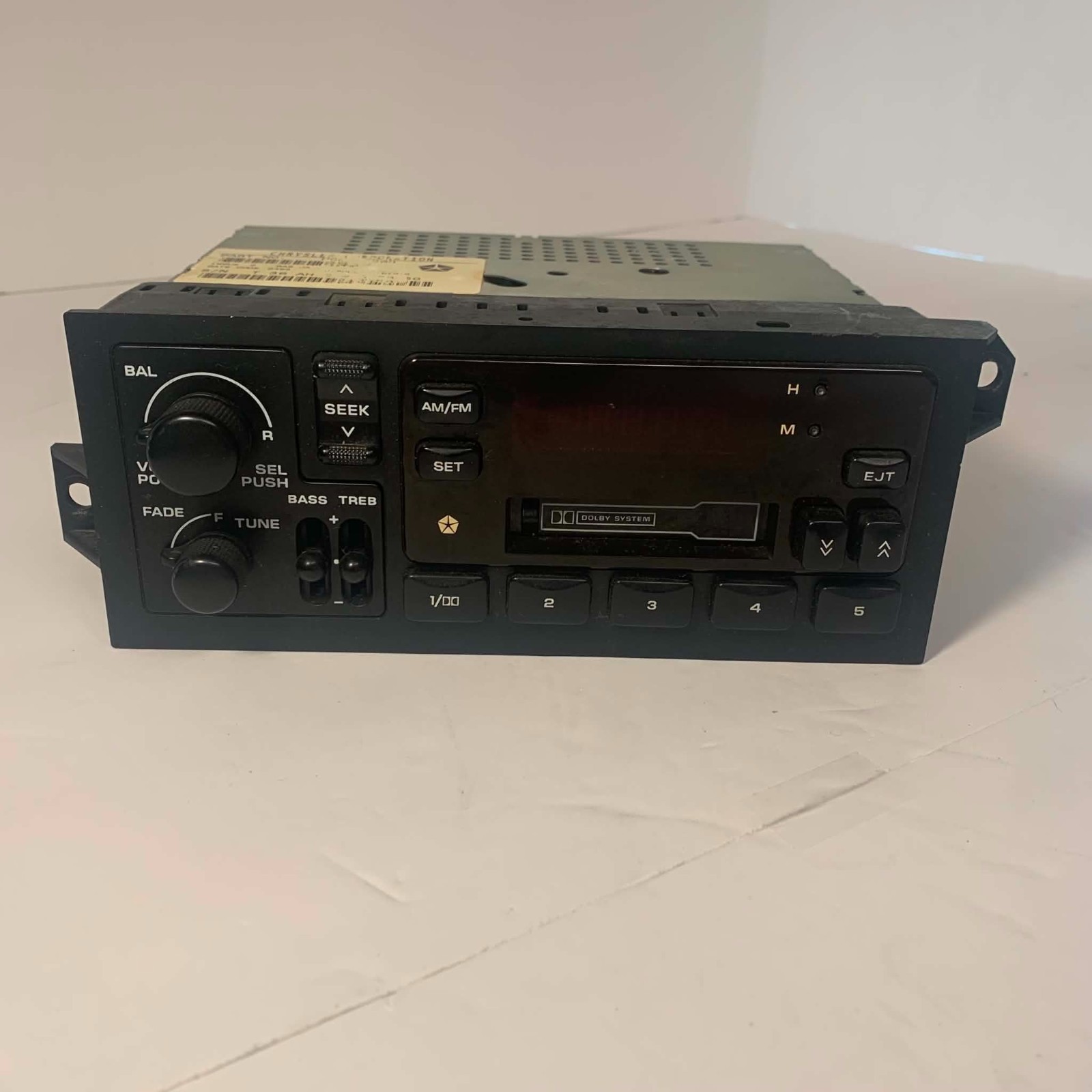 Mid 1990s Dodge Chrysler AM FM Cassette Radio Part # P04683368 Used Untested