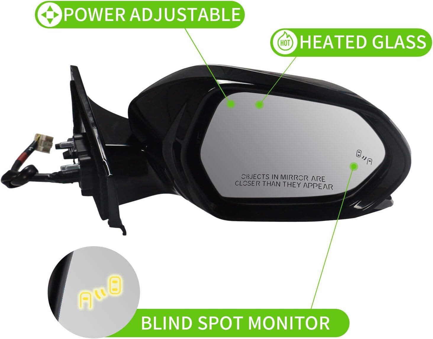 Passenger Side Mirror For 2016-2022 2023 Toyota Prius Power Heated Lamp BSM RH