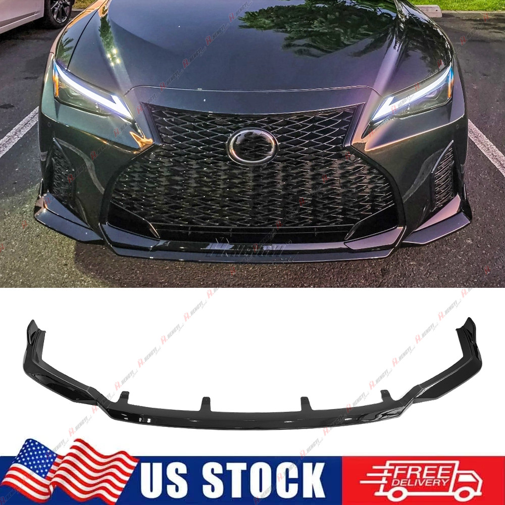 For 2021-2025 Lexus IS350 IS300 F-Sport V-Style Black Front Bumper Spoiler Lip