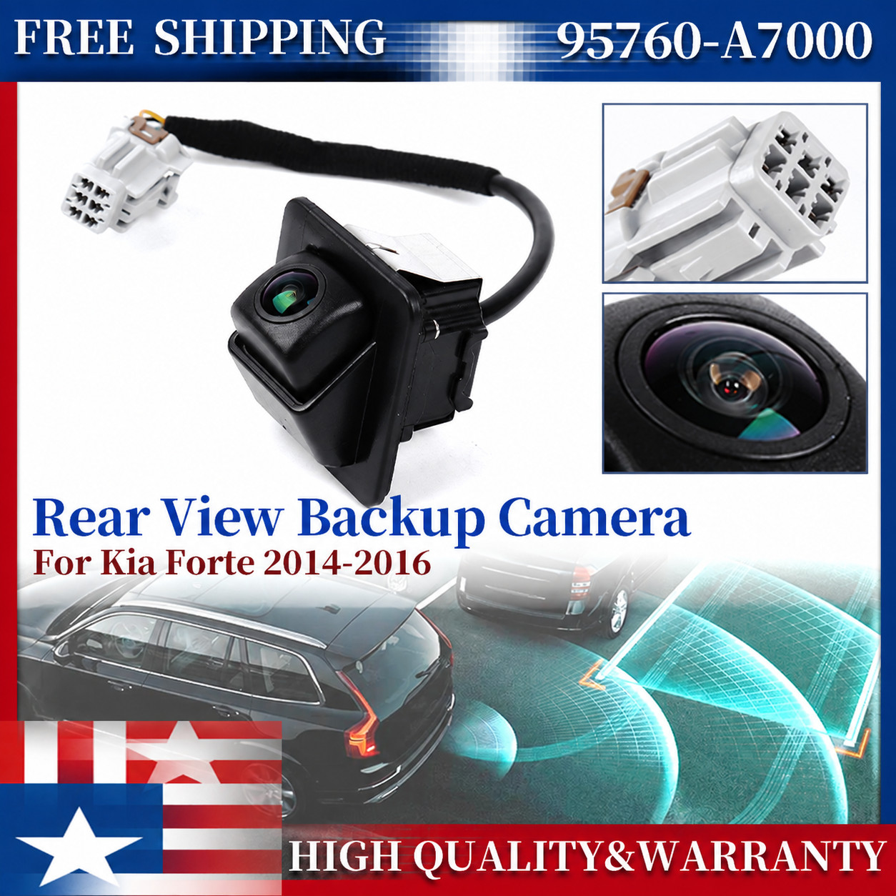Rear Reverse Backup Camera 95760-A7000 95760-A7720 For 2014-2016 Kia Forte