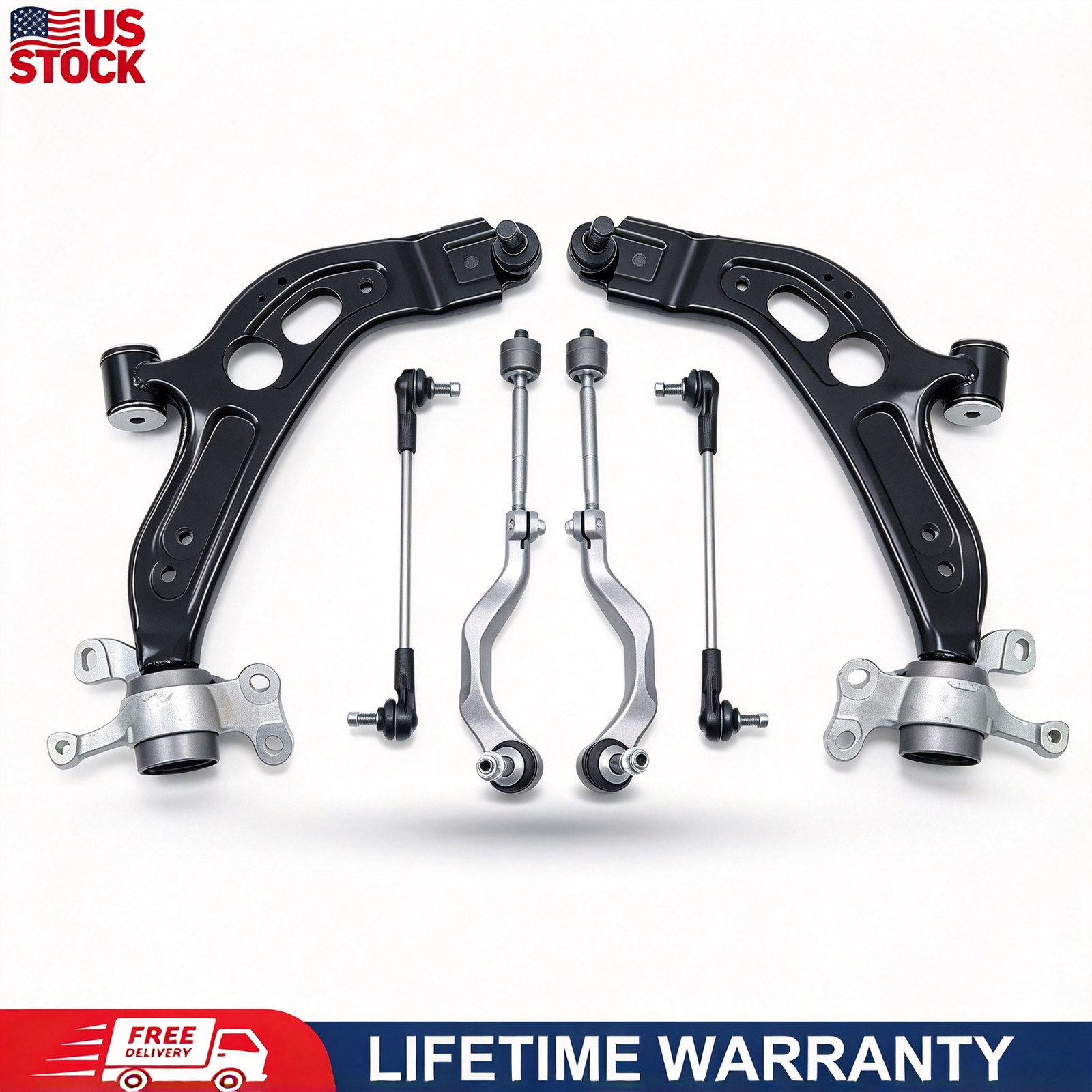 Fits For BMW X1 X2 F48 F49 F60 8PCS Front Suspension Wishbone Control Arm Set