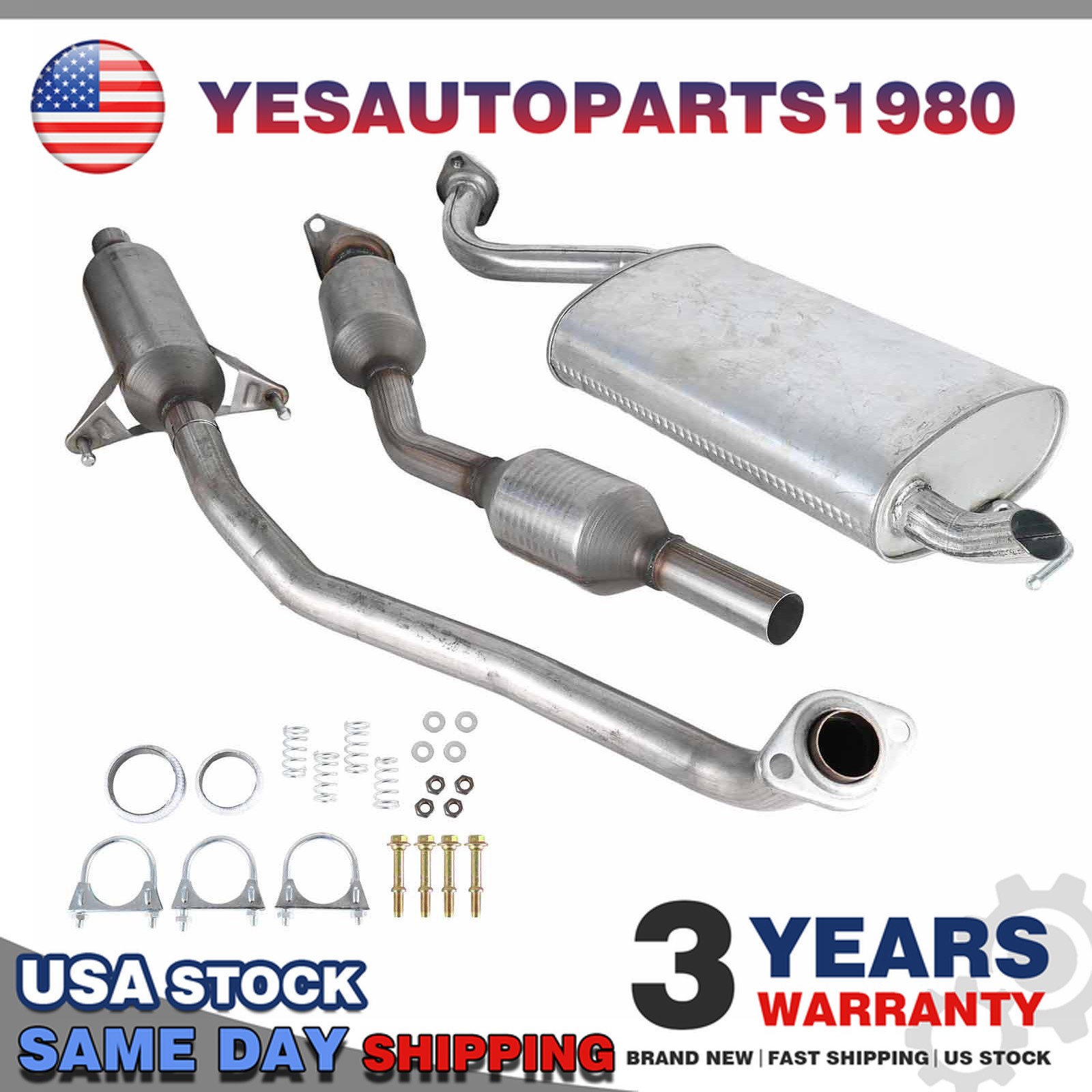 FITS: 2003 2004 2005-2008 TOYOTA COROLLA 1.8L FULL EXHAUST SYSTEM 53451