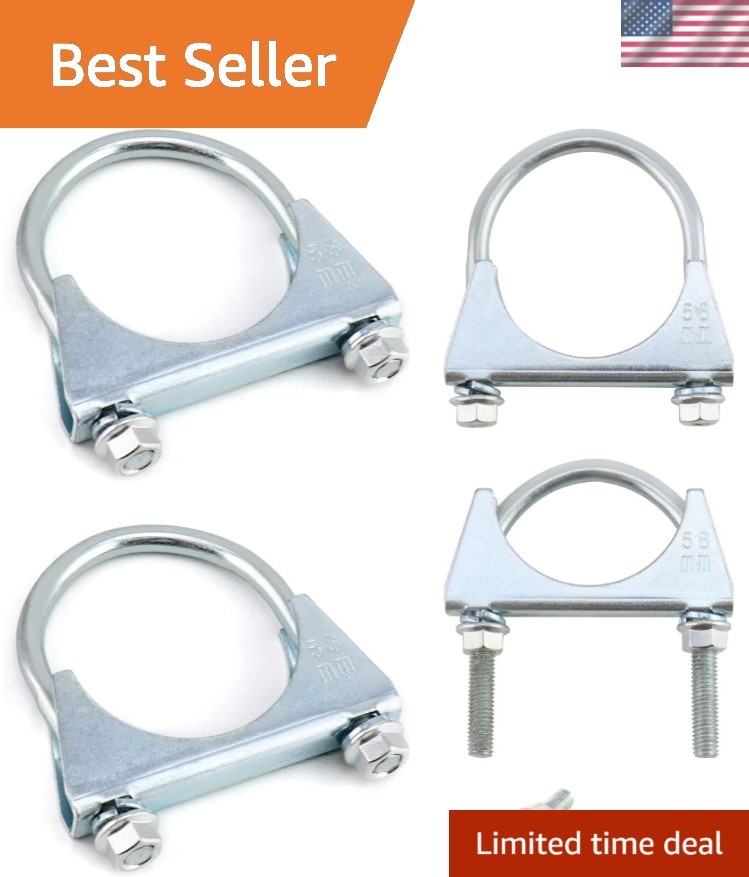 Durable Carbon Steel Muffler Tip Exhaust Hooks - 2 Pack for Reliable Sealing