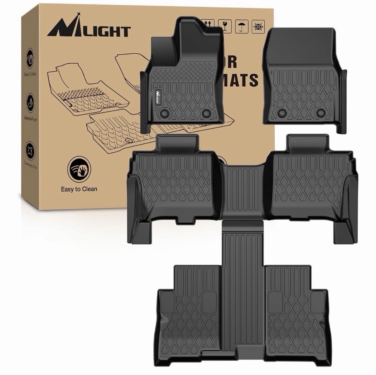 Nilight TPE Floor Mats for Toyota Sequoia 2023-2026