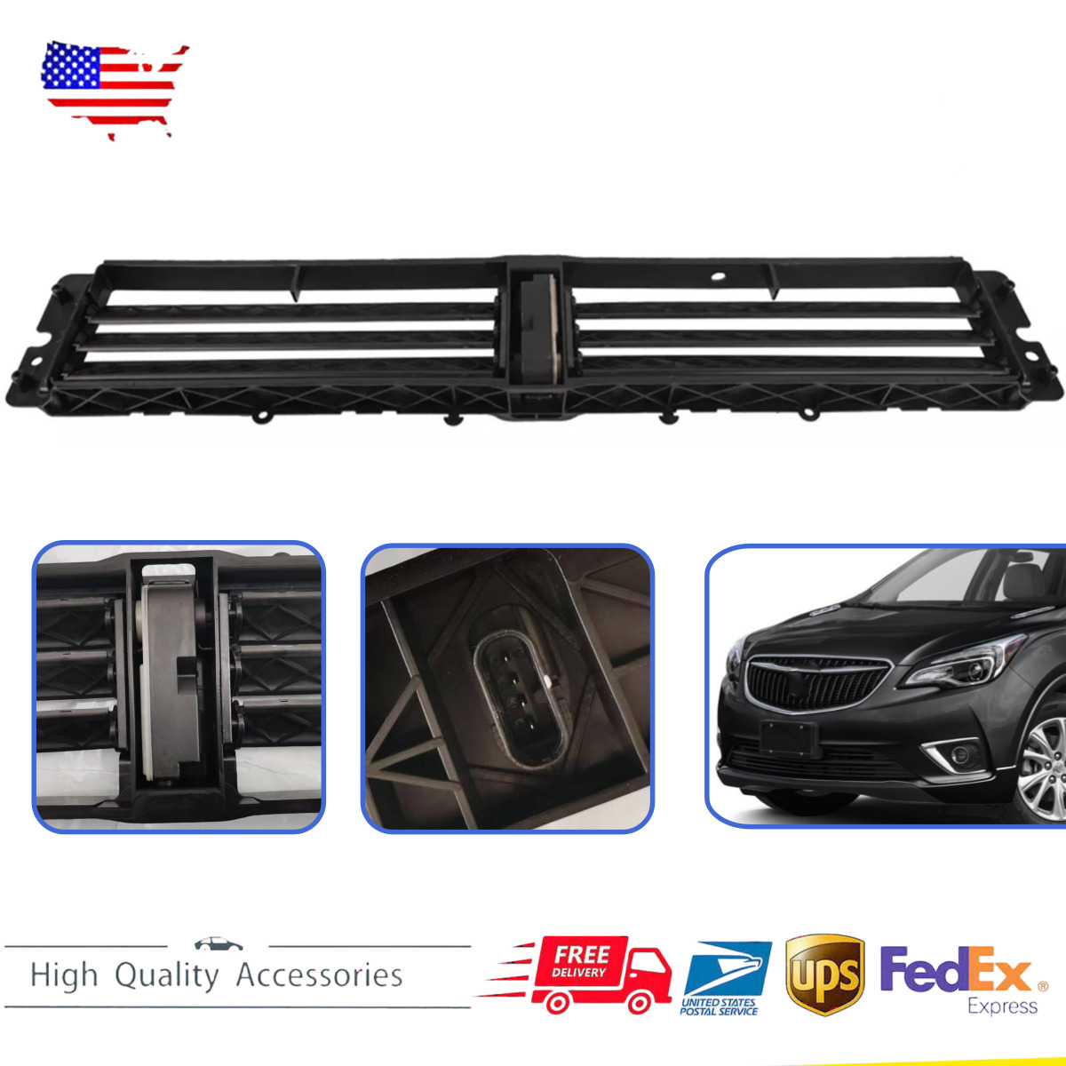 For 2016-2020 Buick Envision Front Bumper Active Grille Shutter w/ Motor US
