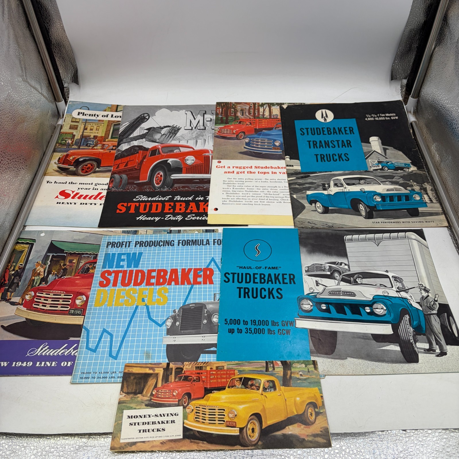 Lot o 8 Vintage Studebaker Truck Sales Brochure M-17 Diesel Heavy Duty Transtar Lot o 8 Vintage Studebaker Truck Sales Brochure M-17 Diesel Heavy Duty Transtar