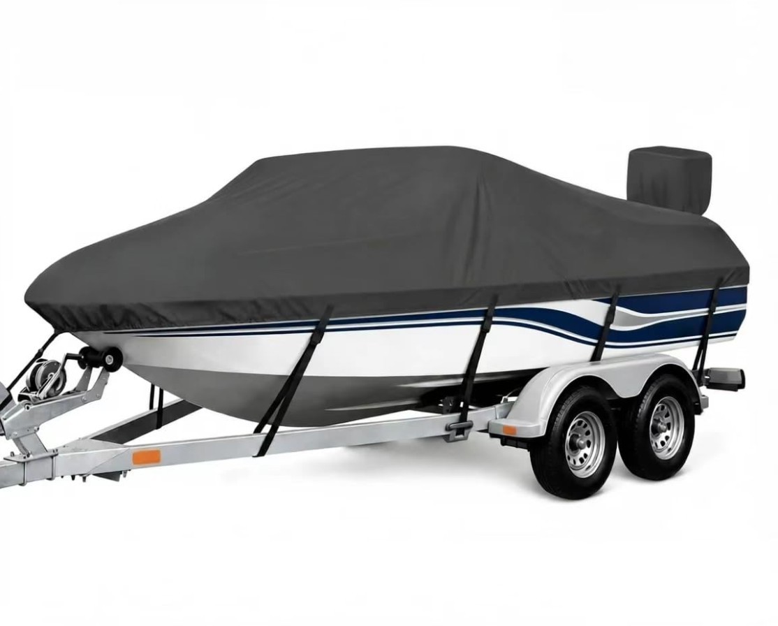Boat Covers 17-19ft, Waterproof Trailerable Boat Cover, Heavy Duty 1200D Oxford