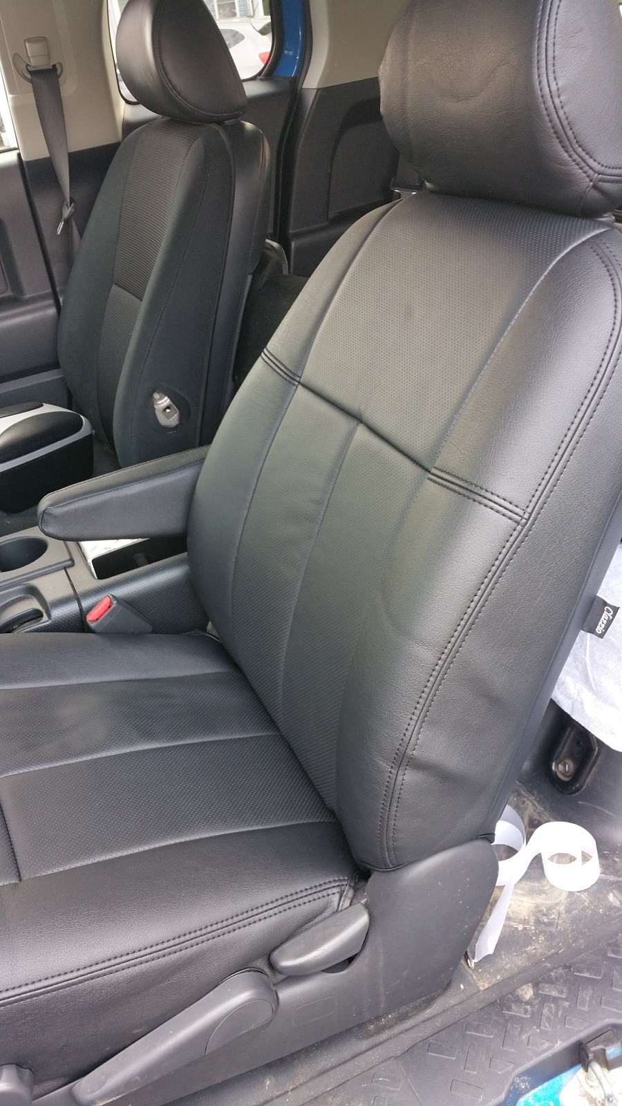 2011-2014 Toyota FJ Cruiser Black Clazzio Perforated leather seat covers kit