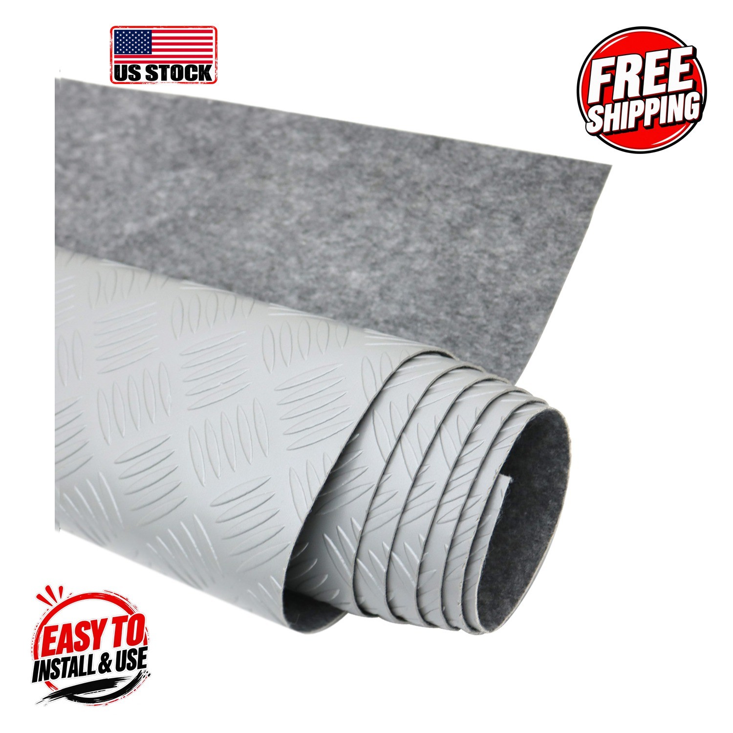 UNIVERSAL Diamond Plate Rubber Flooring Mat 3 m (aluminium look) 96FM003A