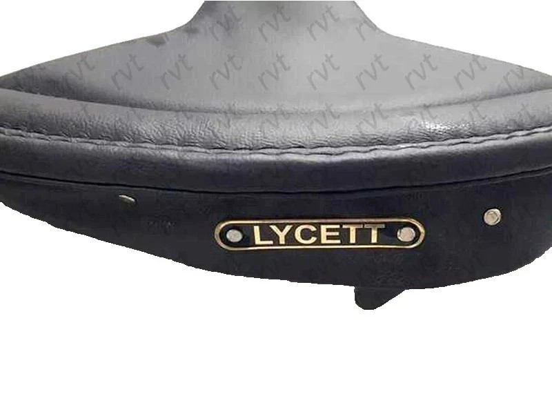 For Ariel BSA Royal Enfield Lycett Real Leather Black Front Solo Seat + Badge