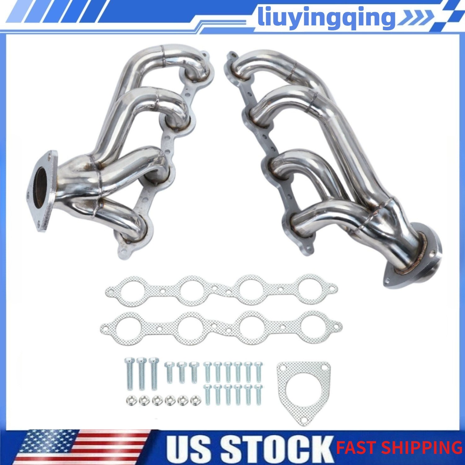 for 02-16 Chevy Silverado 1500 2500HD 3500HD Shorty Header Manifold 4.8 5.3 6.0L
