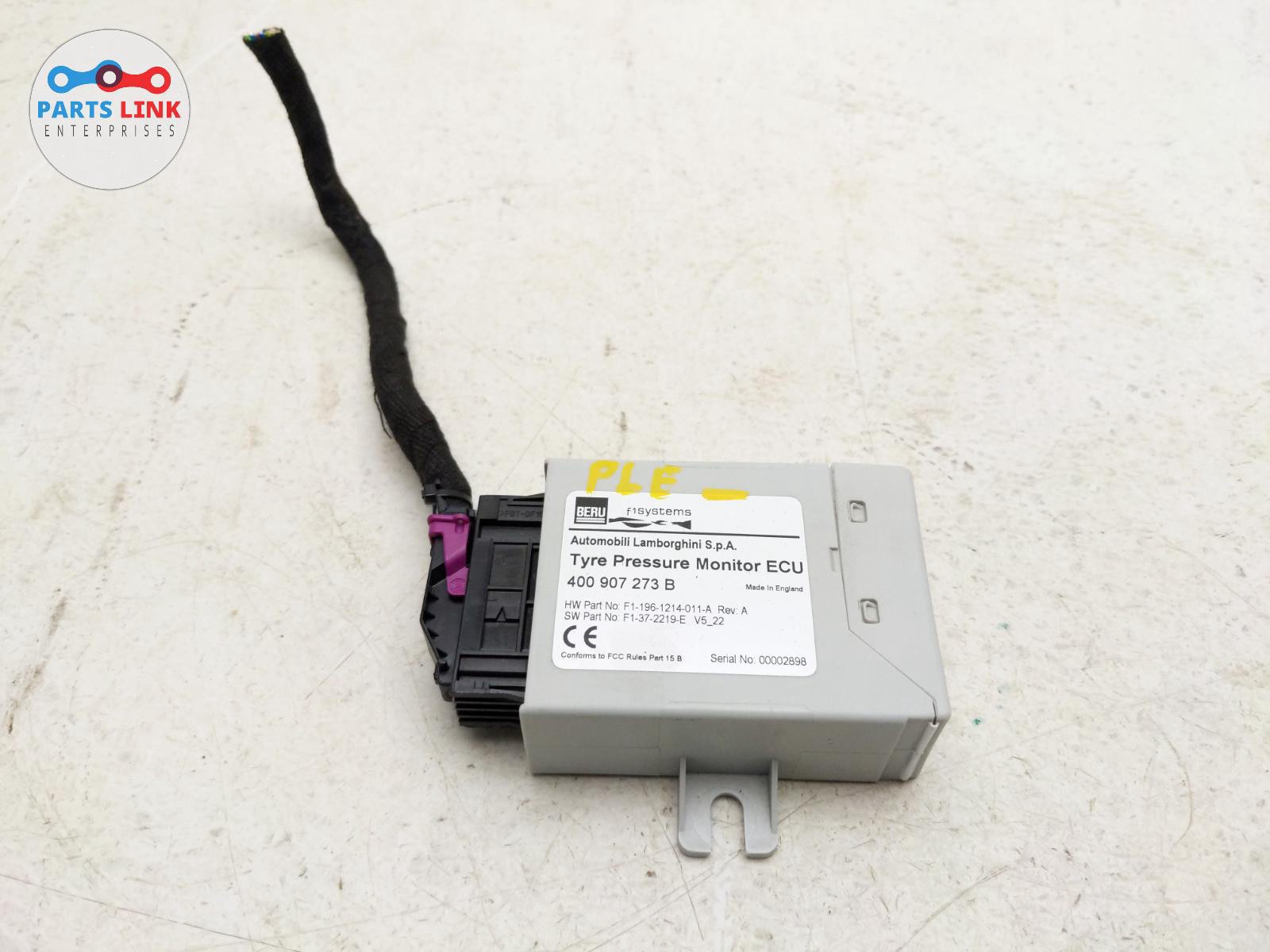 2010-2014 LAMBORGHINI GALLARDO TPMS TIRE PRESSURE CONTROL MODULE HARNESS LP550